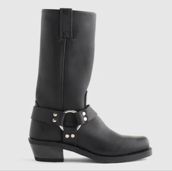 NWOB Women's Size 10 Frye Harness 12R Boots Black Leather 77300